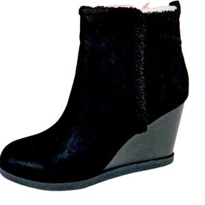 Sun + Stone Womens Camillia F Faux Suede Ankle Wedge Boots